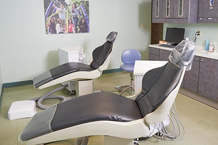 Two children's dentistry and orthodontic treatment chairs