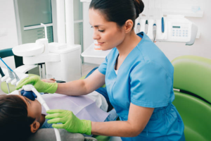 a child attending their dental appointment